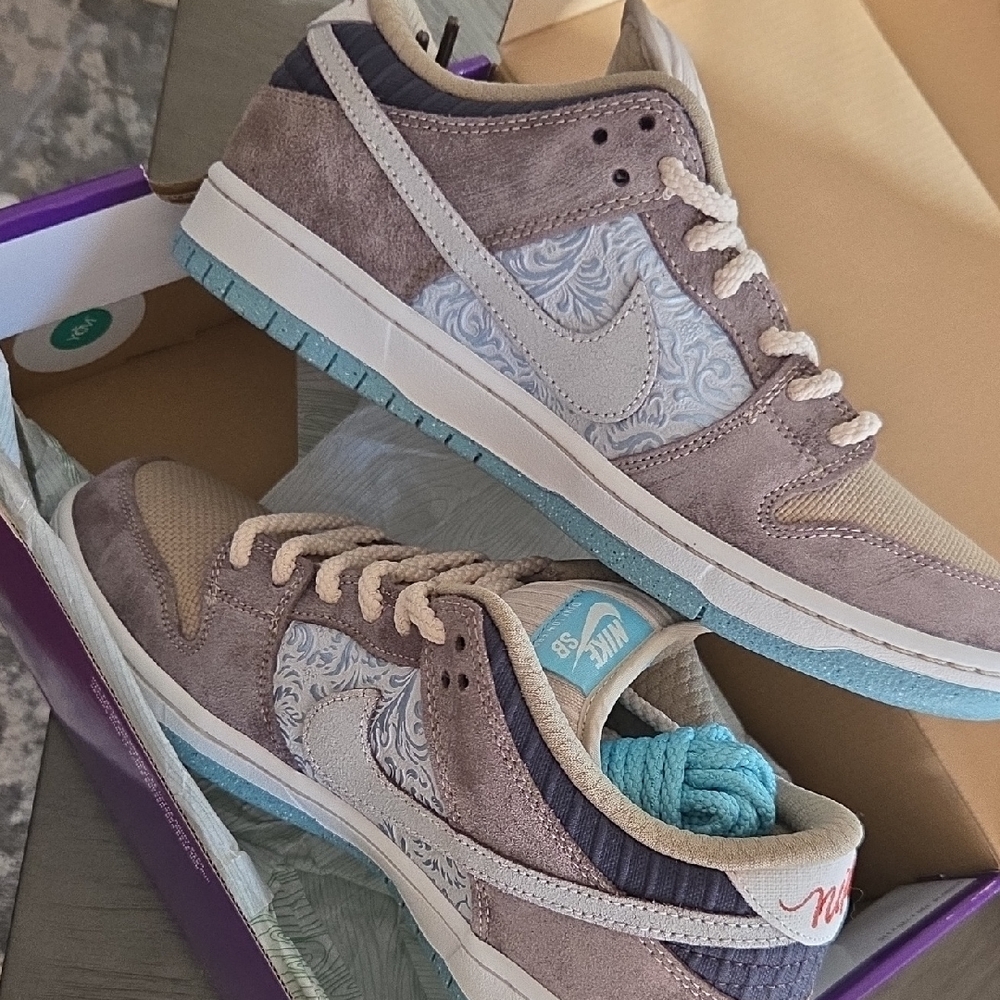 Nike SB Dunk Low in Tan and Blue